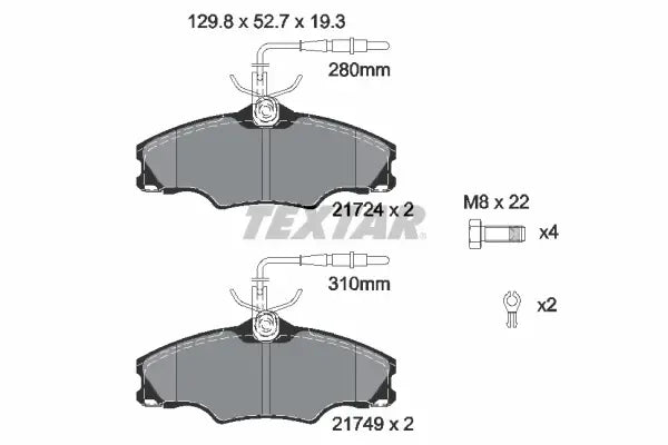 Set placute frana disc, Peugeot 406, 406 Break, Textar 2172402
