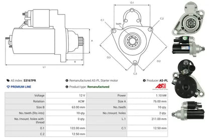 Starter As-Pl - S3167PR