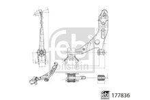 Brat suspensie roata, Ford, 611x283x92 mm, Febi Bilstein FE177836