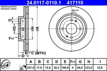 Disc frana, Citroen, Mitsubishi, Peugeot C-zero, I, Ion, Ø257.0 mm, TRW 24011701101