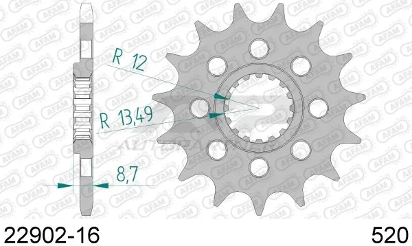 Pinion Transmisie Fata Moto Otel AFA - 22902-16
