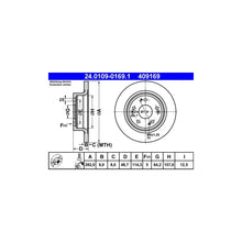 Disc Frana ATE pentru Honda Accord - 24.0109-0169.1