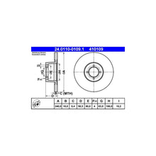 Discuri Frana ATE pentru BMW 1500 2000/1502 2002/1502 2002 Touring - 24.0110-0109.1