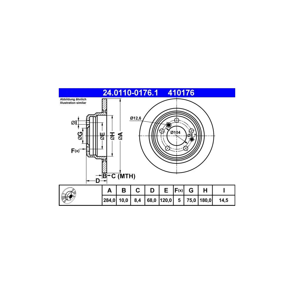 Discuri Frana ATE - 24.0110-0176.1