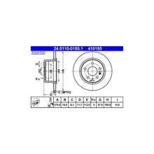 Disc Frana ATE pentru Mercedes-Benz 8/8 Cupe/123 Cupe/123/123 T Model - 24.0110-0185.1
