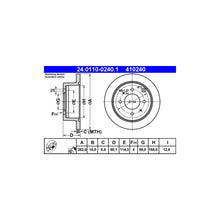 Disc Frana ATE pentru Mitsubishi Galant/Lancer/Santamo/Space Runner/Space Wagon - 24.0110-0240.1