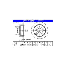 Disc Frana ATE pentru Hyundai Sonata/Tucson/Xg, Kia Magentis/Sportage - 24.0110-0318.1