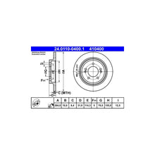 Disc Frana ATE pentru Hyundai Grandeur/I30/Ioniq/Kona/Sonata, Kia Ceed - 24.0110-0400.1