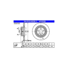 Disc Frana ATE pentru Volvo S60/S90/V60 - 24.0112-0220.1