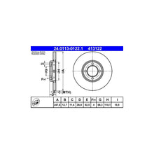 Discuri Frana ATE pentru Ford Escort/Taunus/Taunus Cupe/Taunus Turnier, Hyundai Stellar - 24.0113-0122.1