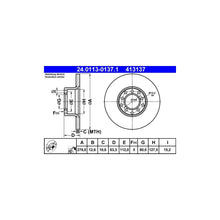 Disc Frana ATE pentru Mercedes-Benz 8/8 Cupe/123 Cupe/123/123 T Model - 24.0113-0137.1