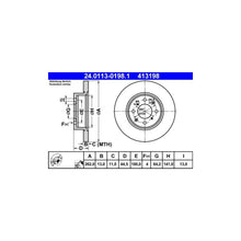 Discuri Frana ATE pentru MG Zr, Rover 200/25/400/Streetwise - 24.0113-0198.1