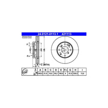 Disc Frana ATE pentru Honda Capa/Jazz/Logo - 24.0121-0113.1
