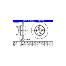 Disc Frana ATE pentru Honda Civic/Cr Z - 24.0121-0702.1