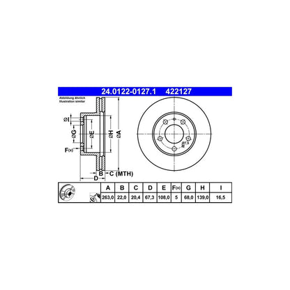 Discuri Frana ATE pentru Volvo 240/260 - 24.0122-0127.1
