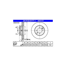 Discuri Frana ATE pentru MG Mgf/Tf, Rover 100 Metro/100 - 24.0122-0177.1