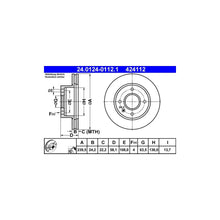 Discuri Frana ATE pentru Ford Escort/Orion/Sierra - 24.0124-0112.1