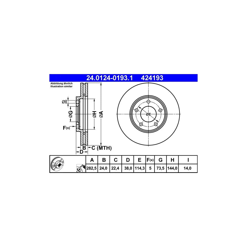 Discuri Frana ATE - 24.0124-0193.1