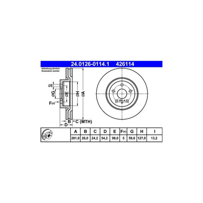 Discuri Frana ATE pentru Lancia Delta - 24.0126-0114.1