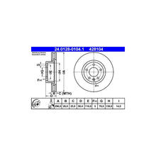 Disc Frana ATE pentru Opel Omega A/Omega B/Senator B - 24.0128-0104.1