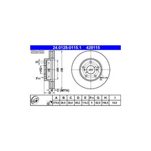 Disc Frana ATE pentru Toyota Avensis Verso/Camry/Previa - 24.0128-0115.1