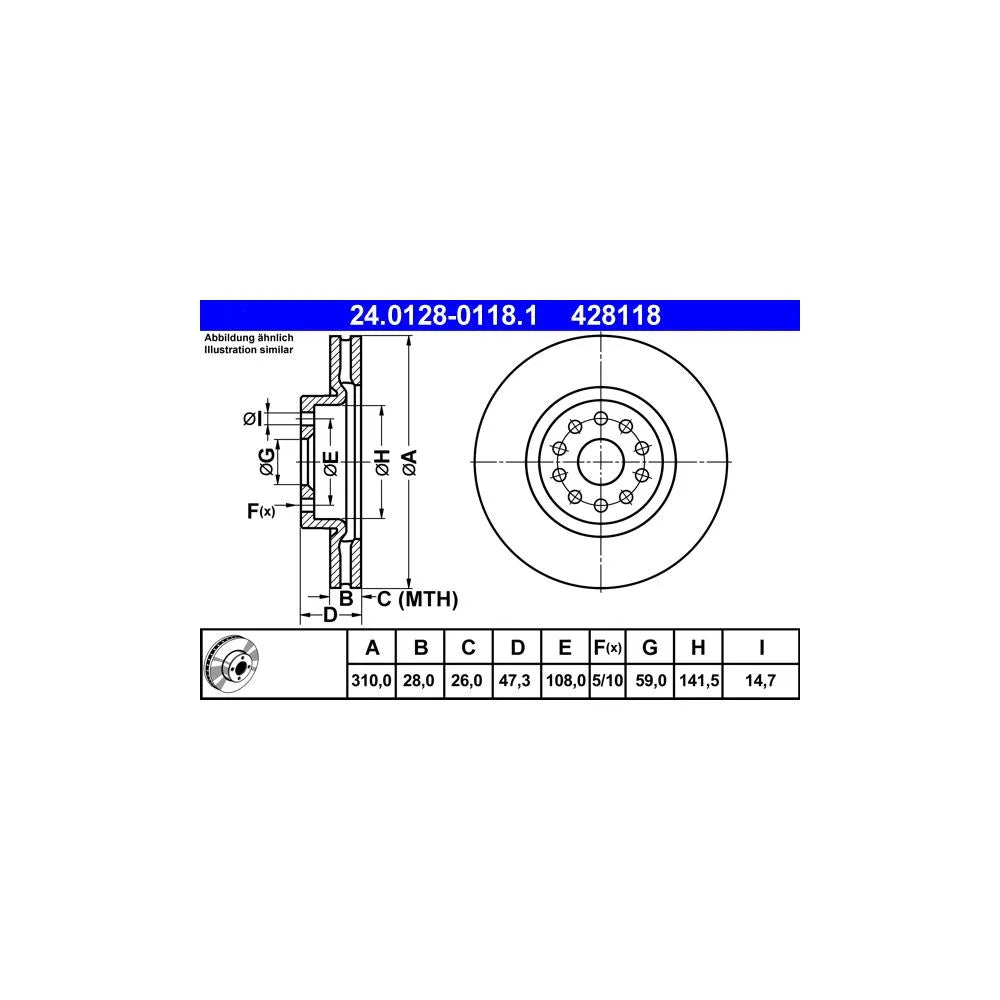 Discuri Frana ATE - 24.0128-0118.1