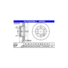 Disc Frana ATE pentru Ford Ranger, Mazda B Serie/Bt 50 Pick Up - 24.0128-0226.1