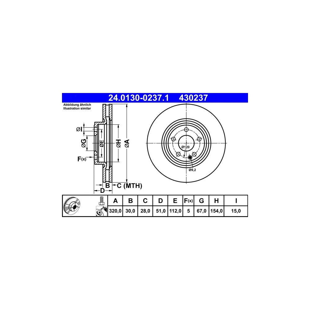 Disc Frana ATE - 24.0130-0237.1