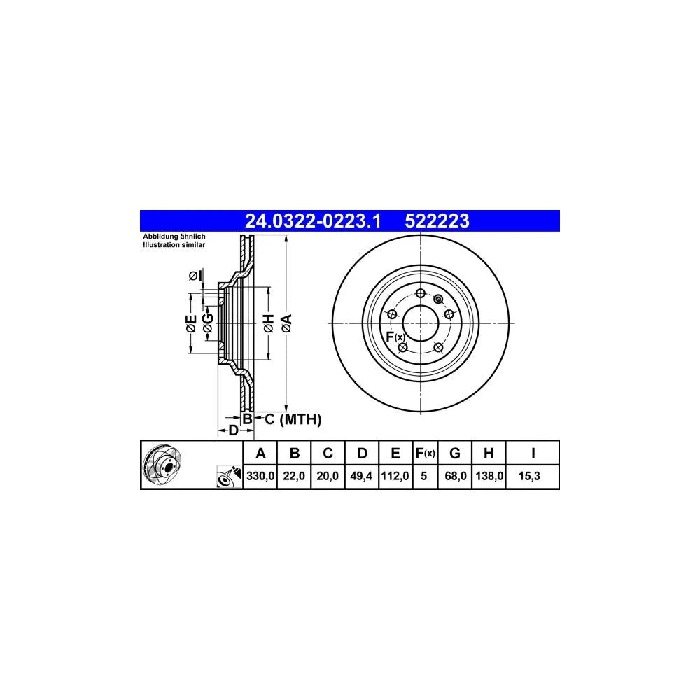 Disc Frana ATE - 24.0322-0223.1