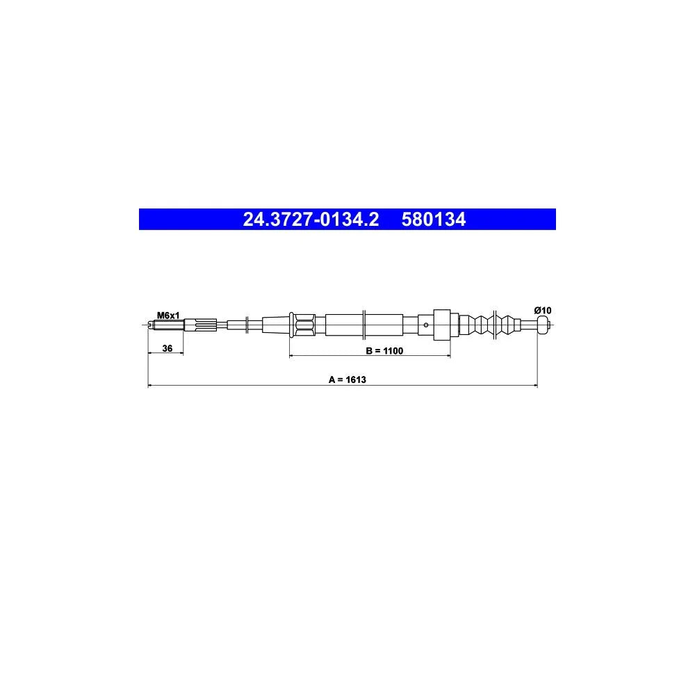 Cablu, Frana De Parcare ATE pentru Volkswagen Corrado/Golf/Vento - 24.3727-0134.2