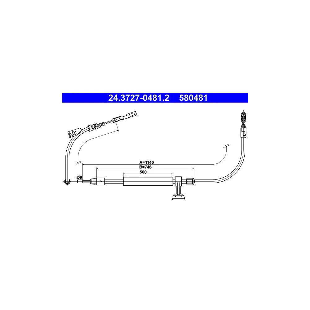 Cablu, Frana De Parcare ATE - 24.3727-0481.2