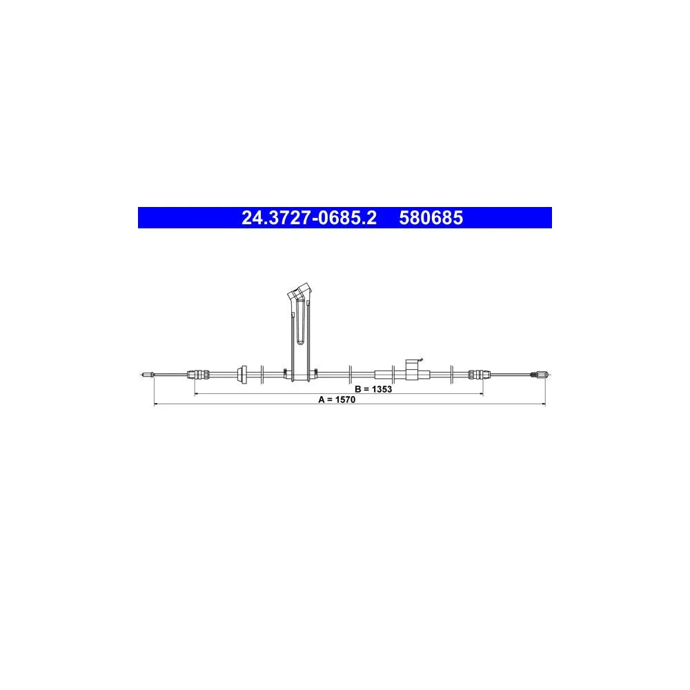 Cablu, Frana De Parcare ATE pentru Ford Transit - 24.3727-0685.2