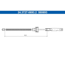Cablu, Frana De Parcare ATE pentru Ford B Max/Fiesta - 24.3727-0693.2