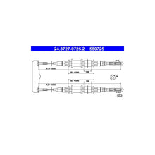 Cablu Frana ATE pentru Opel Omega A/Omega B/Senator B - 24.3727-0725.2