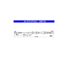 Cablu Frana ATE pentru Opel Ascona C/Vectra A - 24.3727-0734.2