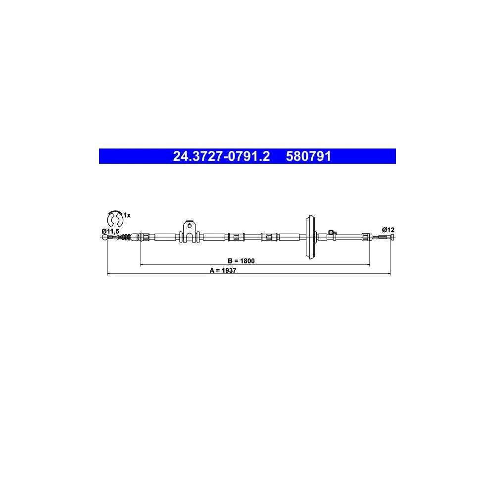 Cablu, Frana De Parcare ATE pentru Opel Insignia A - 24.3727-0791.2