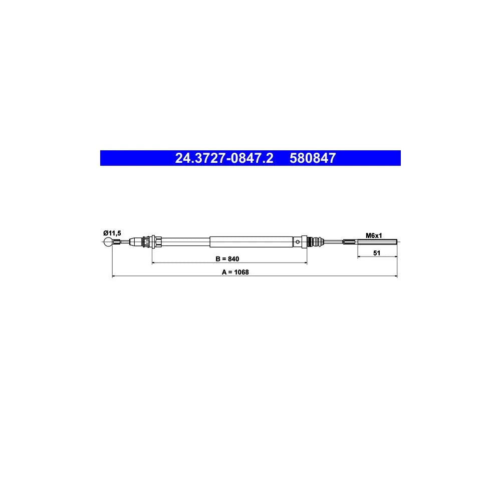 Cablu, Frana De Parcare ATE - 24.3727-0847.2
