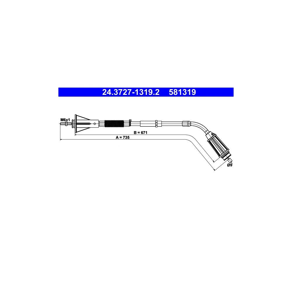 Cablu, Frana De Parcare ATE pentru Volvo S80 - 24.3727-1319.2