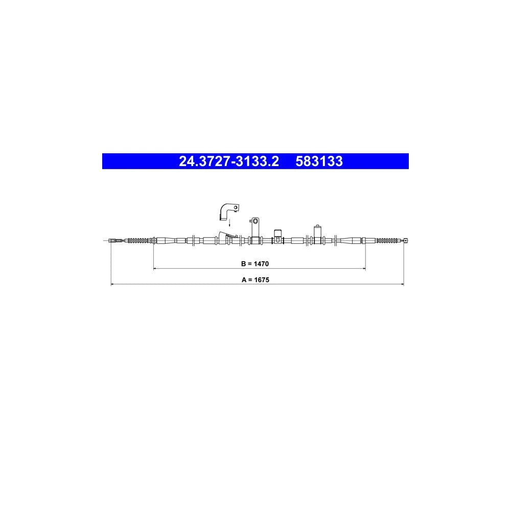 Cablu Frana ATE pentru Hyundai Santa Fe - 24.3727-3133.2