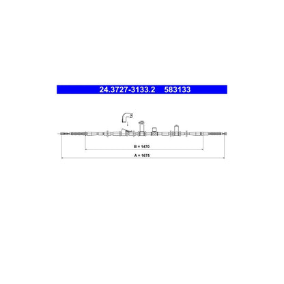 Cablu Frana ATE pentru Hyundai Santa Fe - 24.3727-3133.2