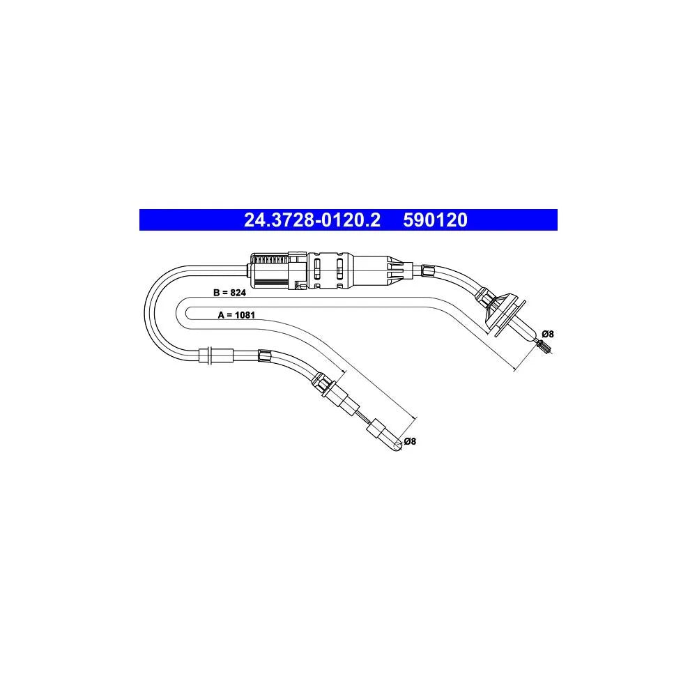 Cablu Ambreiaj ATE pentru Volkswagen Golf/Jetta - 24.3728-0120.2