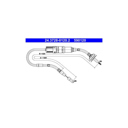 Cablu Ambreiaj ATE pentru Volkswagen Golf/Jetta - 24.3728-0120.2