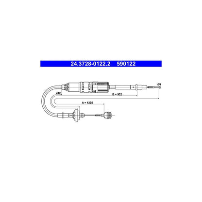 Cablu Ambreiaj ATE pentru Volkswagen Transporter - 24.3728-0122.2