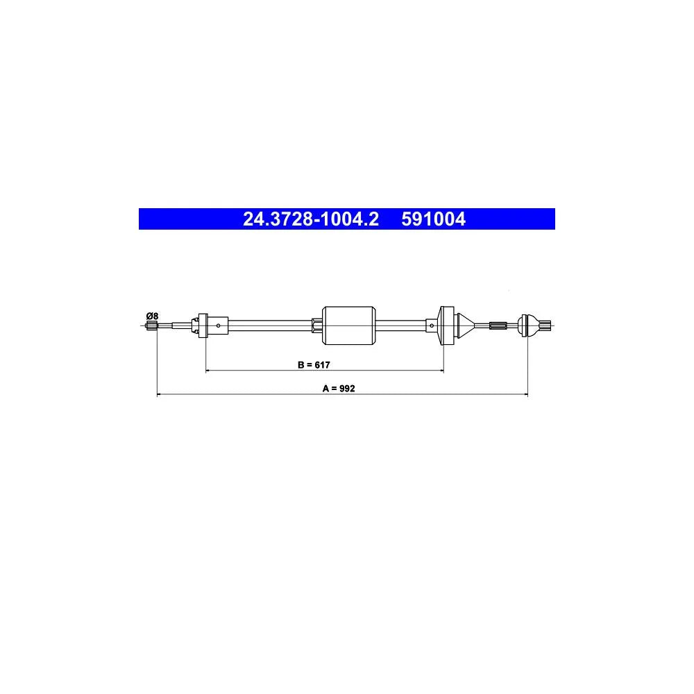 Cablu Ambreiaj ATE pentru Renault Clio - 24.3728-1004.2