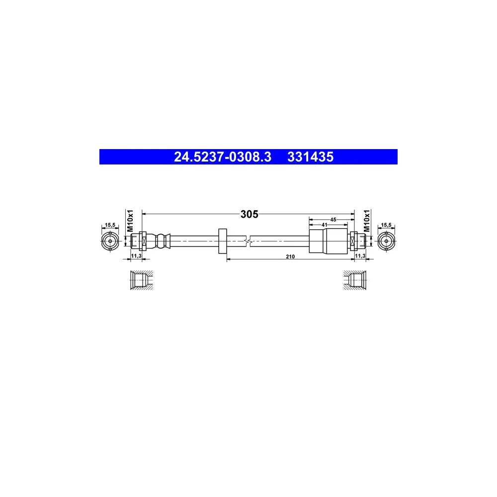 Furtun Frana ATE pentru Audi A4, Seat - 24.5237-0308.3