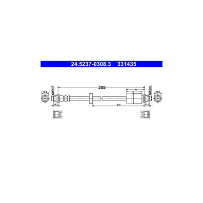Furtun Frana ATE pentru Audi A4, Seat - 24.5237-0308.3