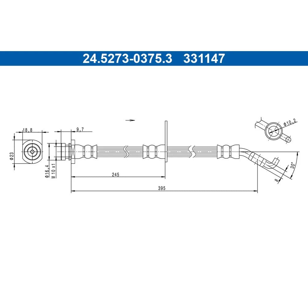 Kit Frane ATE pentru Fiat Sedici, Suzuki Sx4 - 24.5273-0375.3