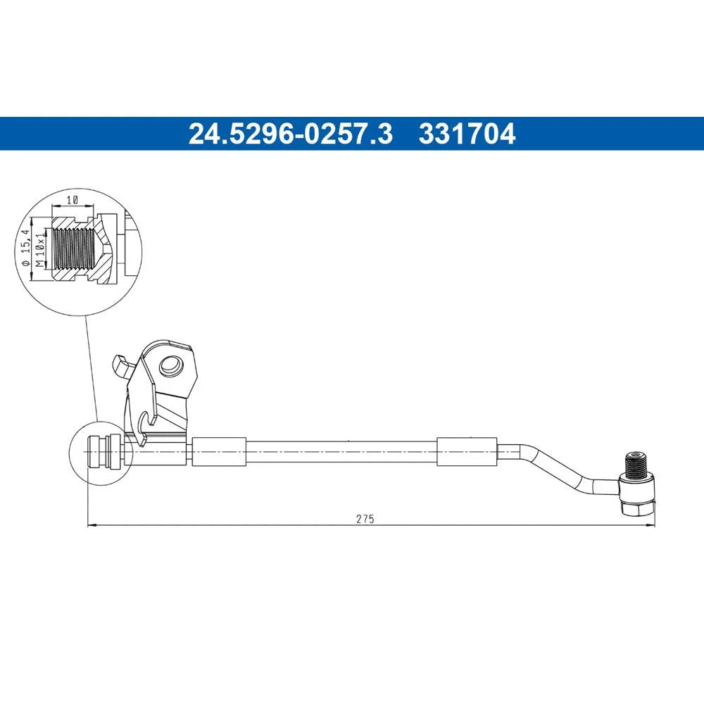 Furtun Frana ATE pentru Hyundai I20 - 24.5296-0257.3