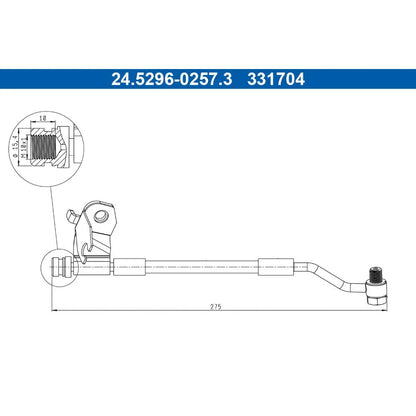 Furtun Frana ATE pentru Hyundai I20 - 24.5296-0257.3