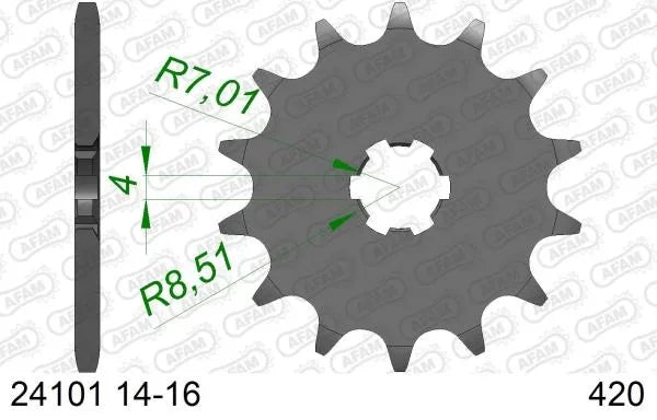 Pinion Transmisie Fata Moto Otel AFA - 24101-15